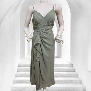 Azazie Green Draped Dress size A12